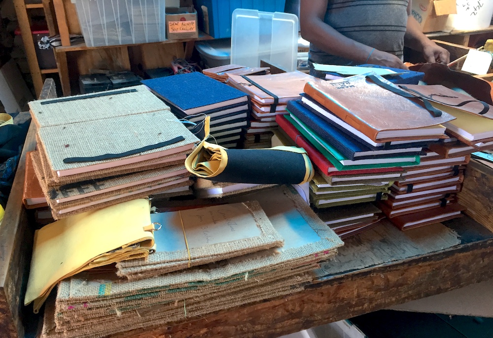 Leather goods in Benson's workshop