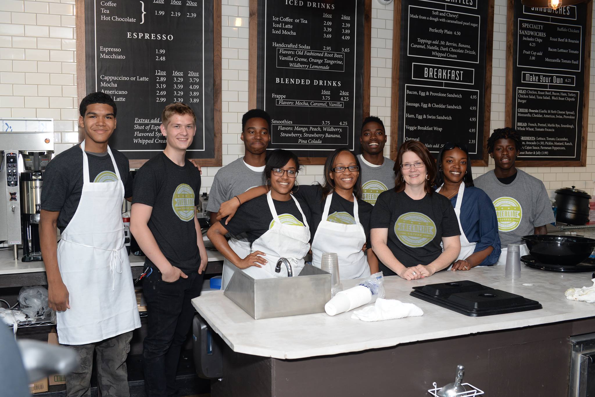 Employees of Greenline Coffee, a social enterprise launched by Sunshine.